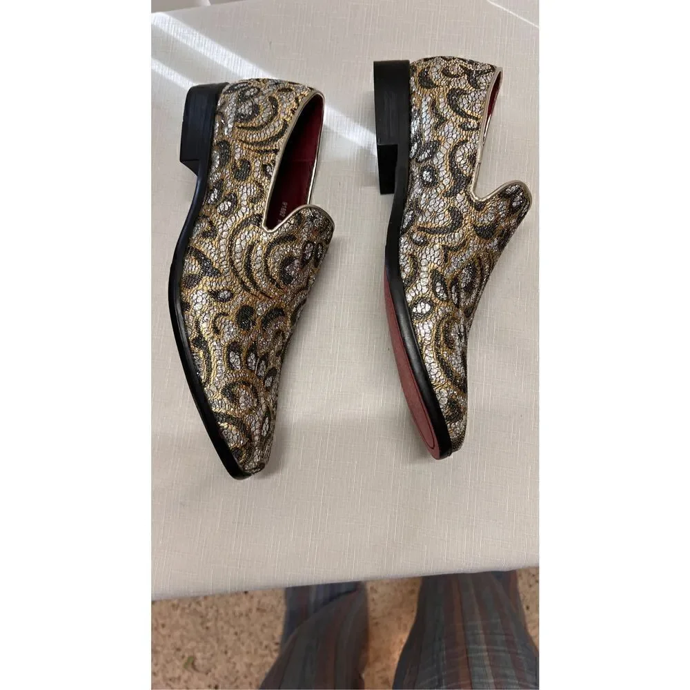 ALDO ROSSINI METALIC BECK-2 PAISLEY MEN'S SIZE 9 NEW